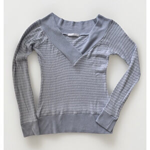 Vintage Charlotte Russe Sweater Icy Blue V-Neck Y2K Coquette Soft Girl Women's L